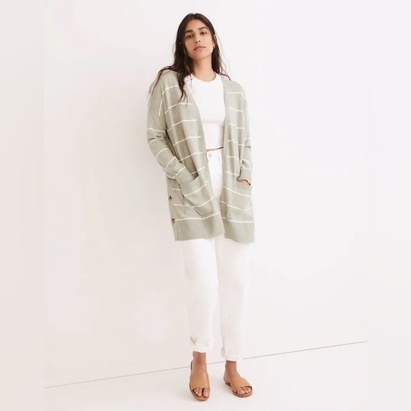 Madewell Sweaters - NWT Striped Marlton Side-Button Cardigan Sweater medium